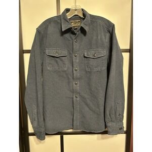Grizzly‎ Mountain Mens Shirt Long Sleeve Chamois Flannel Blue Size Large Heavy